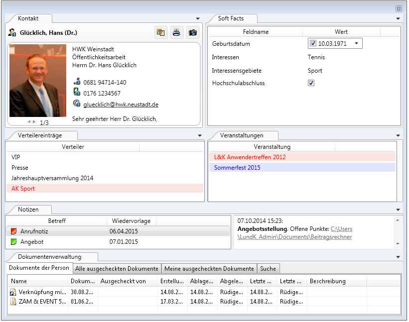 CRM - Informationen auf einen Blick