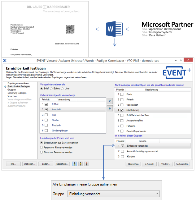 EVENT-Versand-Assistent - Integration in Microsoft Word