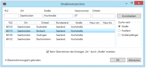 PLZ-Suche für das Adressmanagement bzw. Mitgliederverwaltung