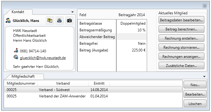 Mitgliederverwaltung, Mitgliedermanagement, Member Relationship Management (MRM), Beitragsverwaltung