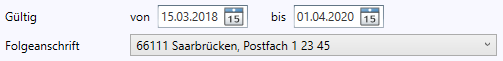 Gültigkeiten der Daten in der Software